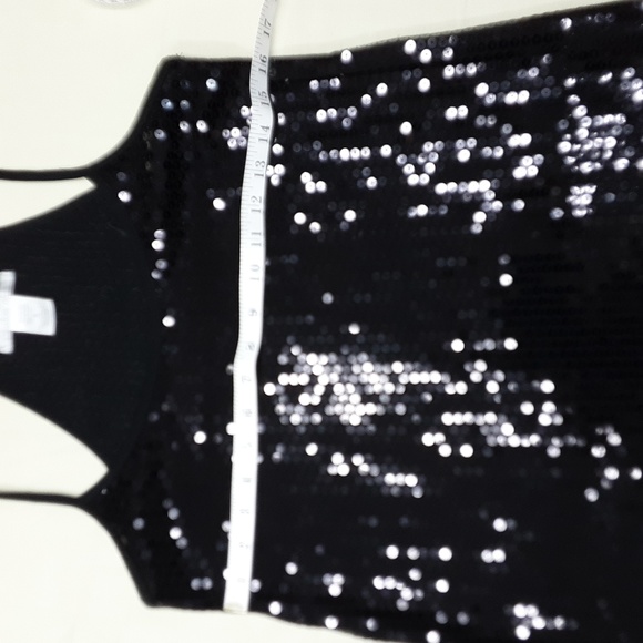 Charlotte Russe Woman"s Black Sequined Tank Top Size Medium - Picture 4 of 6